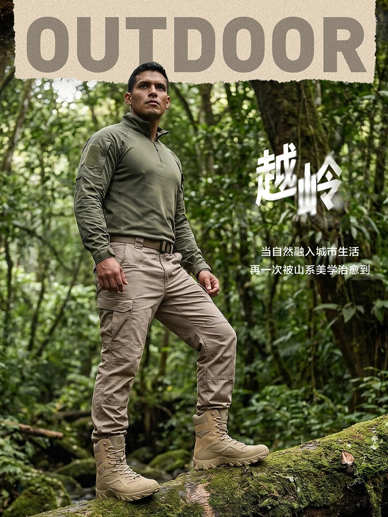 Neue taktische Stiefel für Herren, atmungsaktive Outdoor-Armee-Stiefel, schnelle, rutschfeste Arbeits- und Jagdstiefel, Schnürstiefel, Wüstenstiefel – Detail 3