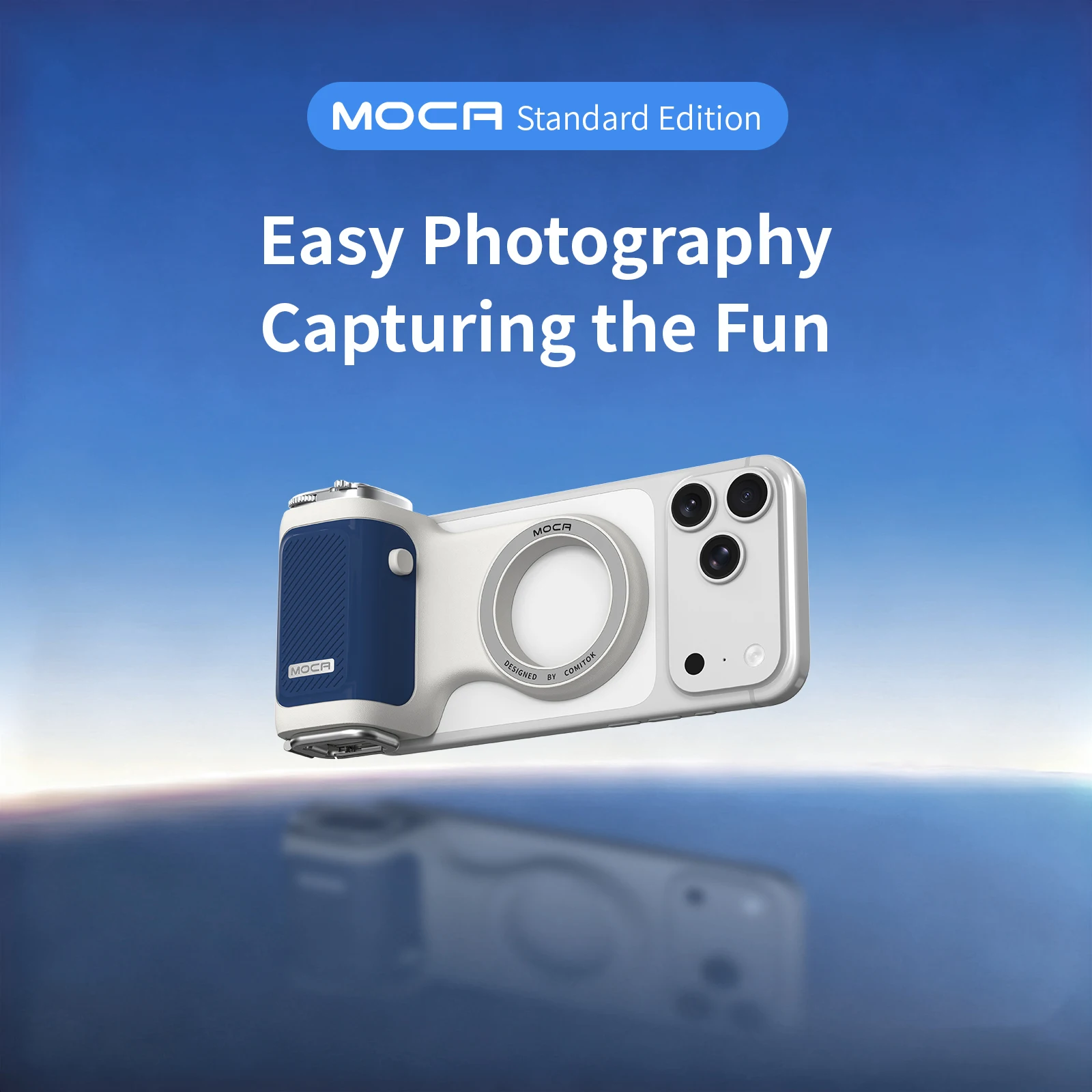 COMITOK iPhone Photo Assistant 1-Click Camera Wake/Lens Flip, DSLR Shutter, Focus/Exposure Control Ergonomic Rechargeable Remote