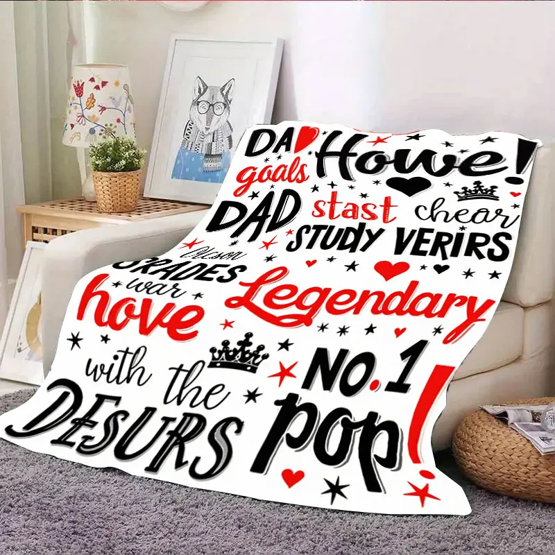 1pc couverture en flanelle "Papa Goals Legendary No.1 Pop couverture polaire pour cadeau de fête des pères"