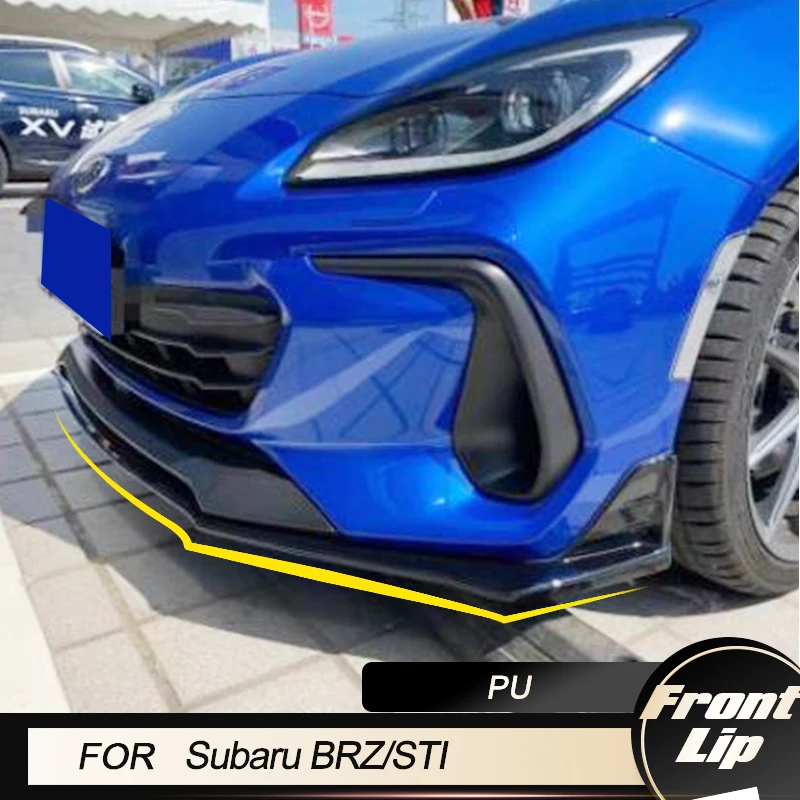 Car Front Bumper Lip Spoiler for Subaru BRZ/STI 2022 Auto Racing Front Bumper Lip Chin Protector Apron Guard Accessories PU