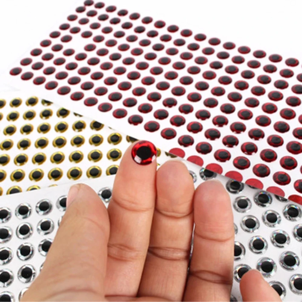 100pcs Fishing Sticker 3mm 4mm 5mm 6mm 100pcs/lot Eyeball Simulation Fishing Lure Eyes 3D Fish Eye Artificial Fish Eyes DIY Eyes