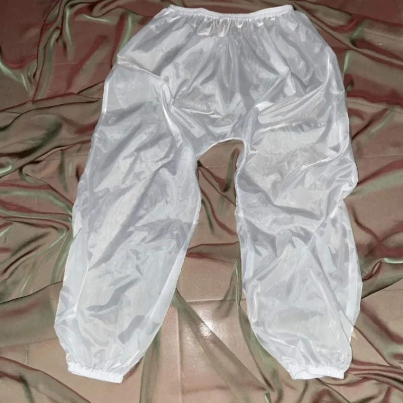 Heren Dames Dunne Onzichtbare Broek Lantaarnbroek Mesh Doorzichtige Sexy Zijdeachtige Pyjamabroek Glad Naakt Fit Casual Broek