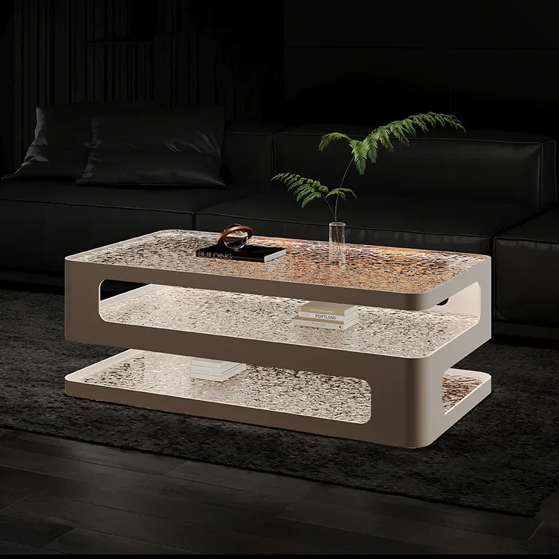 Rectangle Luxury Clear Coffee Table Modern Design Simple Glass Nordic Coffee Tables Mobile Low Mesa Auxiliar Salon Furniture