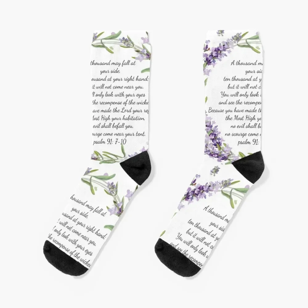 

psalm 91:7-10 Socks Run Antiskid soccer sport halloween Women's Socks Men's retro floor FASHION Socks Men's Women's