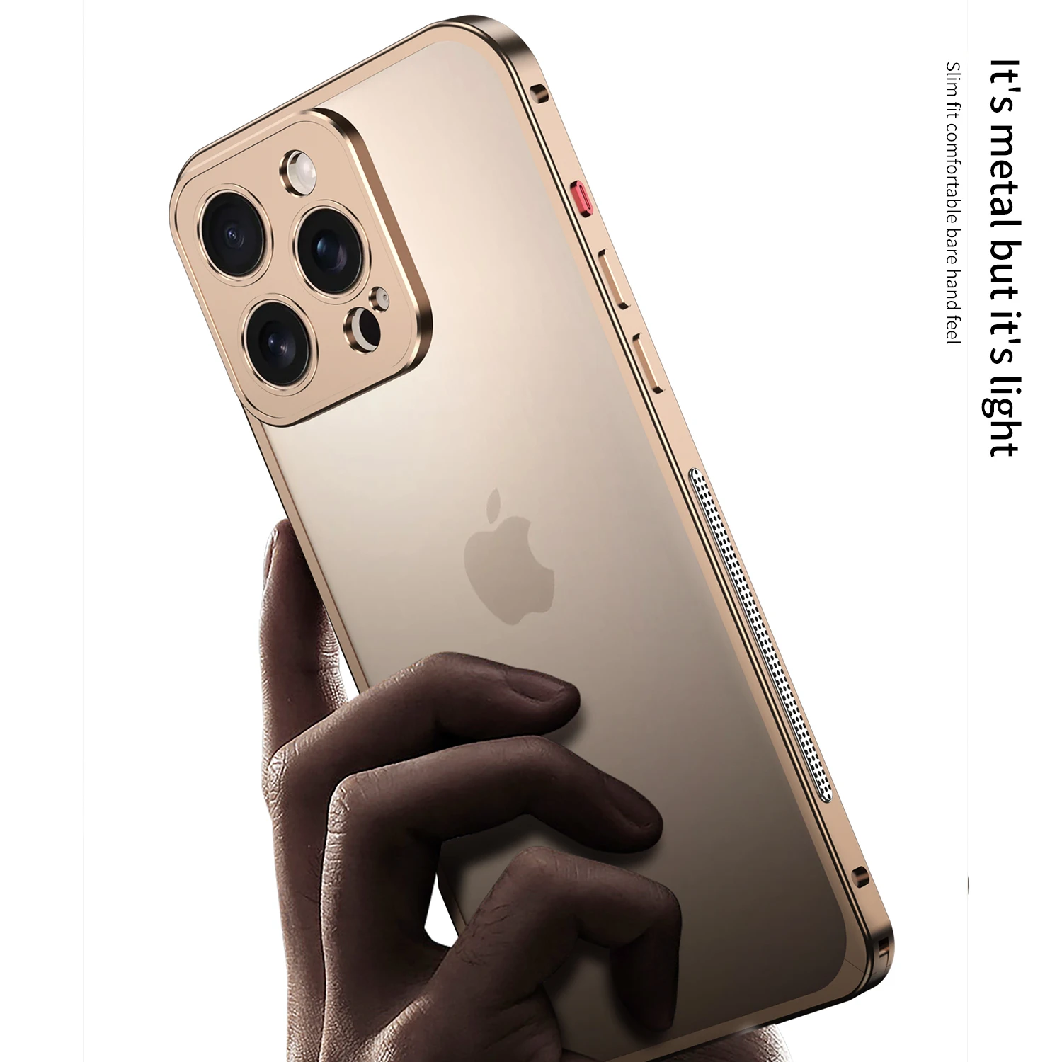 حافظة هاتف بإطار معدني نحيف مع غطاء عدسة معدنية لهاتف آيفون 16 15 14 Plus 13 12 Pro Max غطاء تبديد الحرارة عالي التحمل