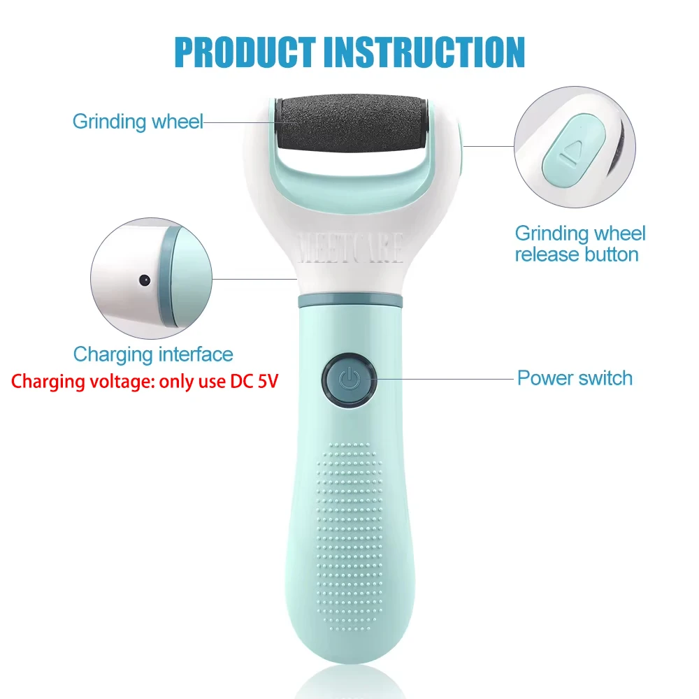 Electric Foot Grinder Remover Dead Skin Professional Grinding Exfoliator Remove Dry Dead Cracked Foot Care USB Recharge