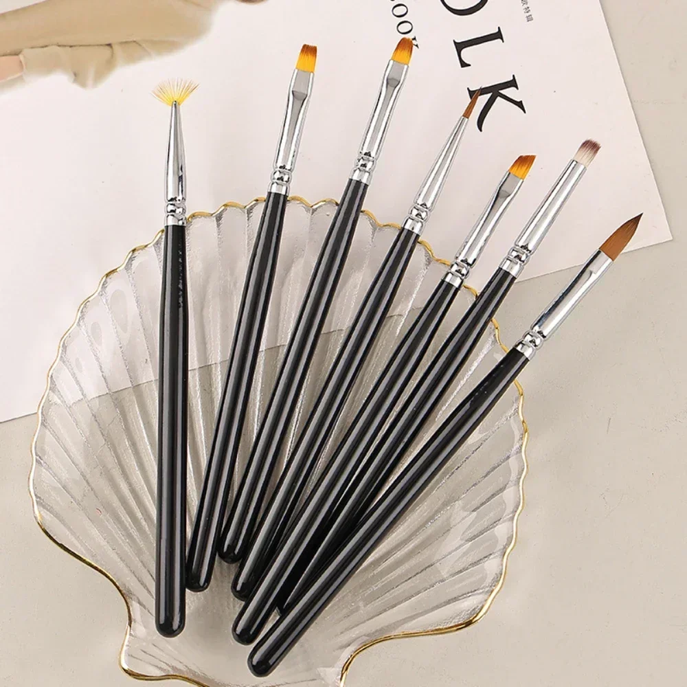 

5Pcs/bag New Fashion Nail Phototherapy Art Brushes French Stripe Drawing Line Pens Black UV Gel Painting Pen DIY Manicure Tools