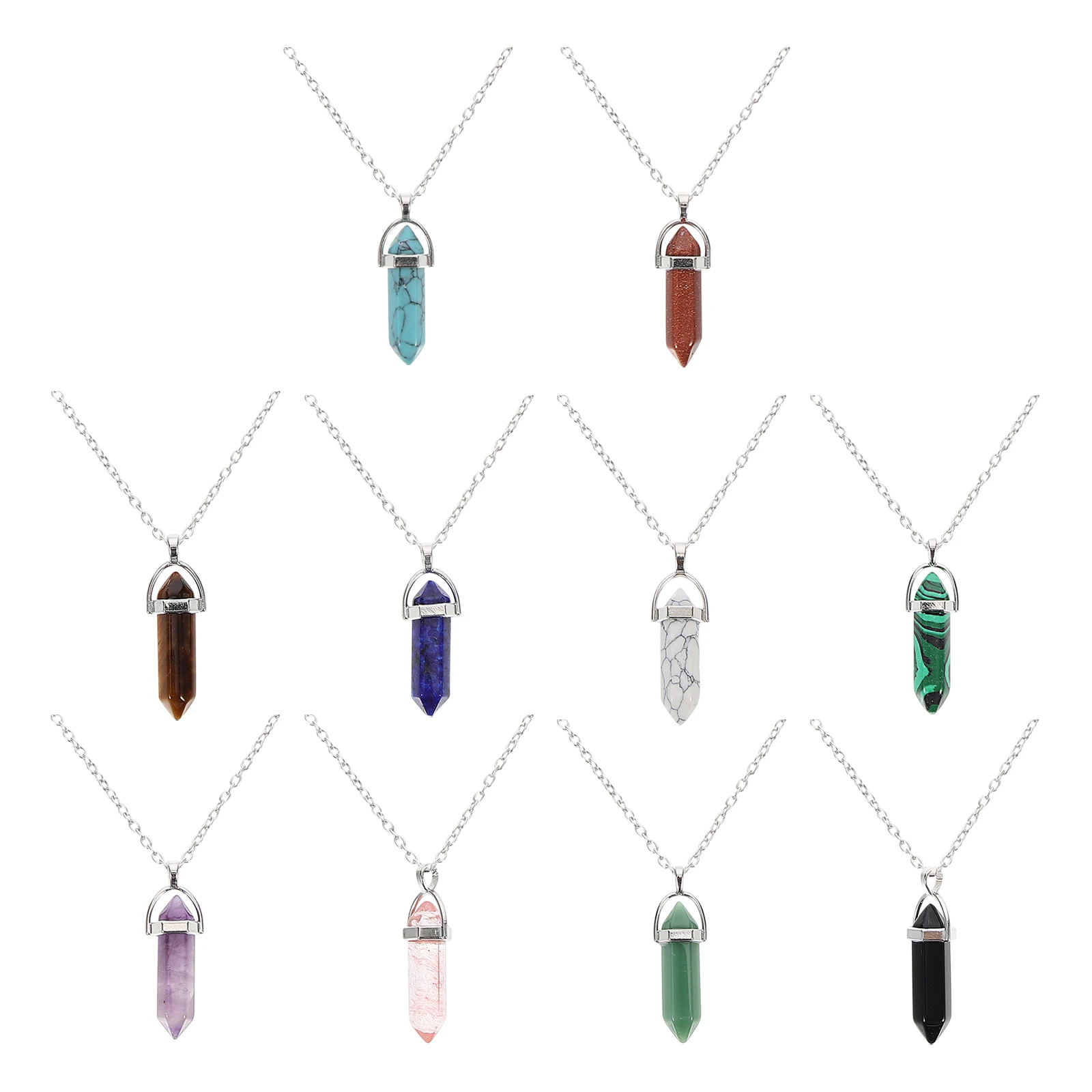 

10 Pcs Pendant Necklace Female Decorative Neck Pendant Fashion Sweater Coat Fashion Necklace Matching Jewelry Accessory Gift