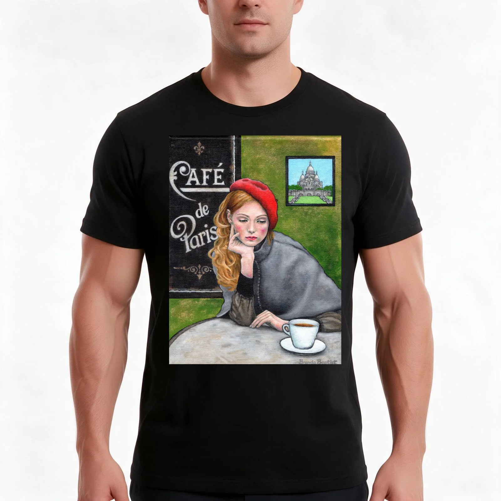 Café de Paris T-Shirt, Summer Casual Cotton Tee, Oversized Streetwear Tops, Vintage Graphic Print, Loose Fit Short Sleeve