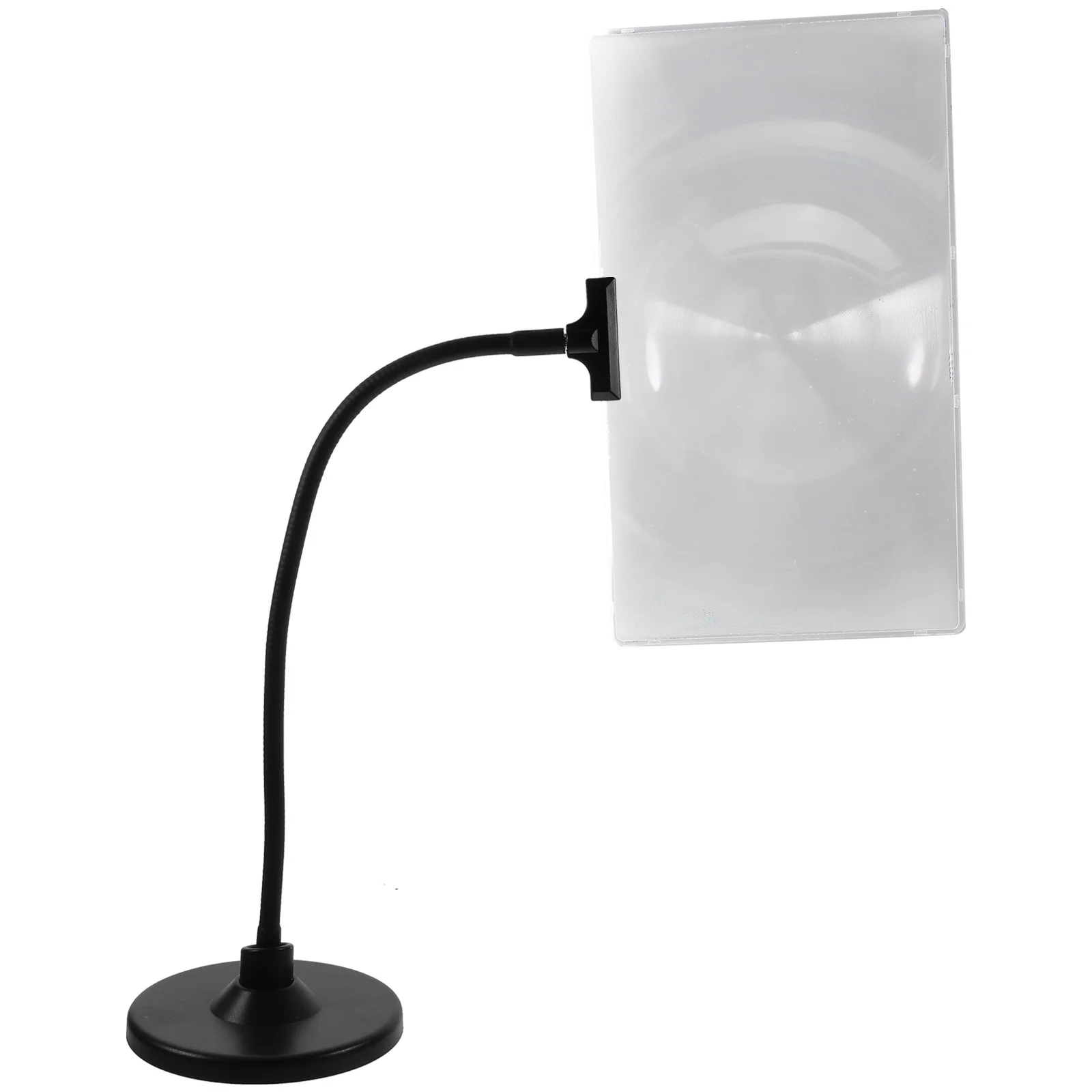 

Extra Large HD 4x Magnifier White Light Fresnel Lens Black Stand Adjustable Hose Reading Glasses for Craft Sewing Maintenance