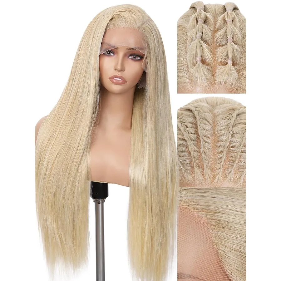 شعر مستعار صناعي بدانتيل أمامي 13x6 من WIGNEE 28 شعر مستعار أشقر مصنوع يدويًا باروكات أمامية من الدانتيل مع شعر كانيكالون فوتورا ضخم Lo