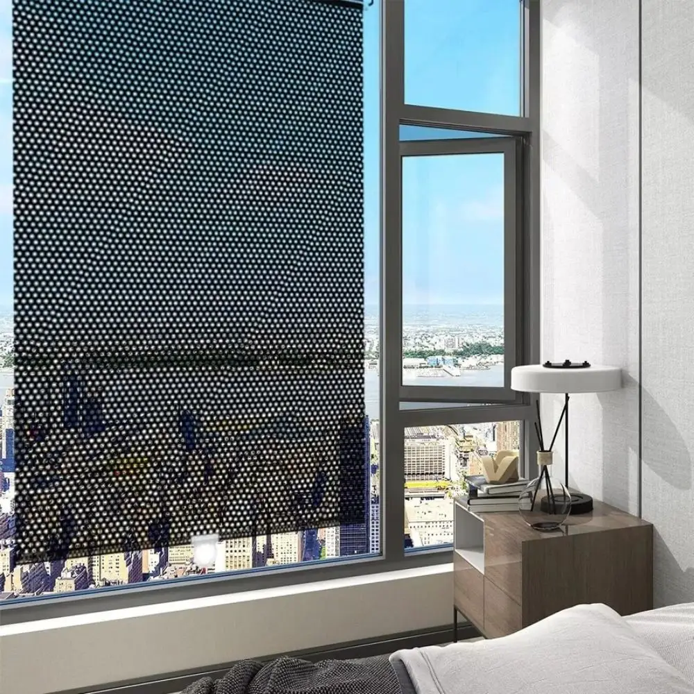 Curtains No Drill Roll Curtain Movable With Suction Cup Blackout Roller Blind Blackout Curtains Window
