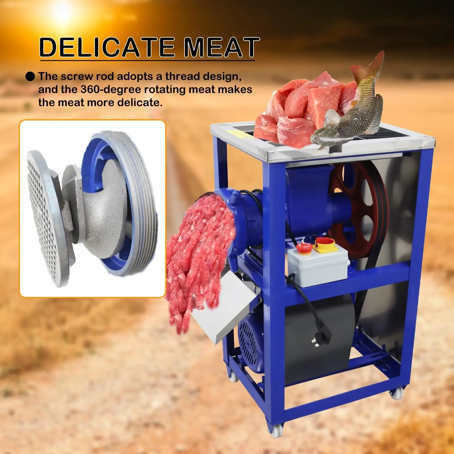 42 نوع كسارة العظام مفرمة اللحم 220 فولت مفرمة اللحم الكهربائية آلة المروحية 200-230 كجم/ساعة لعظام الدواجن الصغيرة واللحوم النباتية