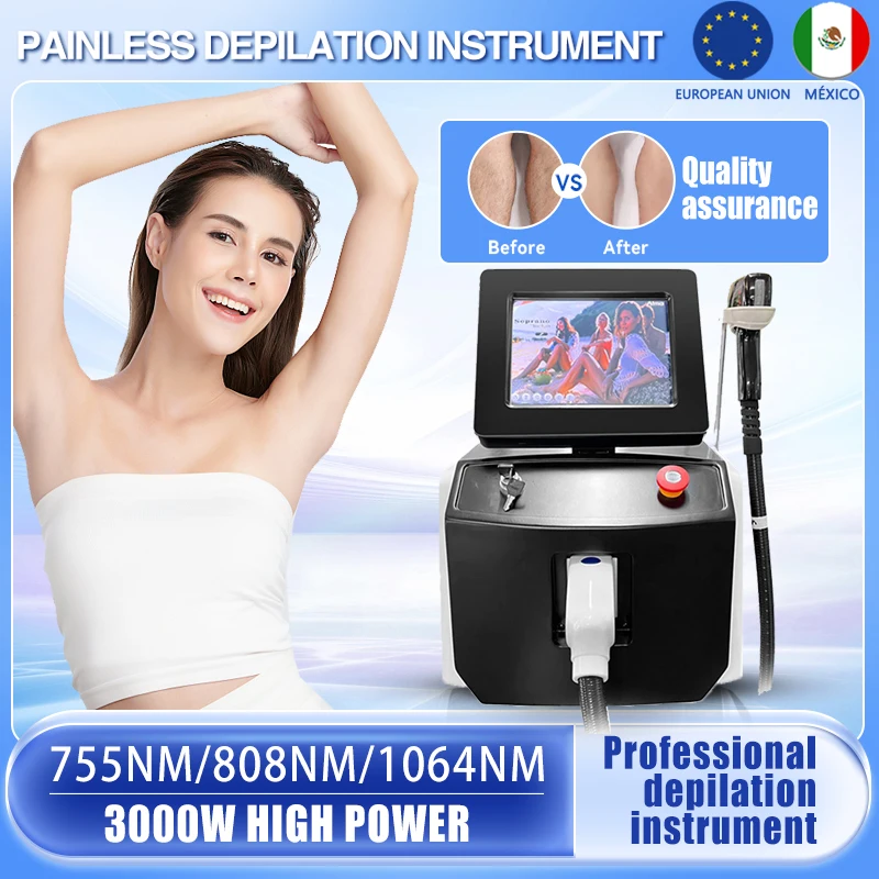 

Best Selling 3000W Depilation Beauty Equipment Ice Titanium Device 808nm 755nm 1064 nm Diode Laser Painless Hair Removal Machine