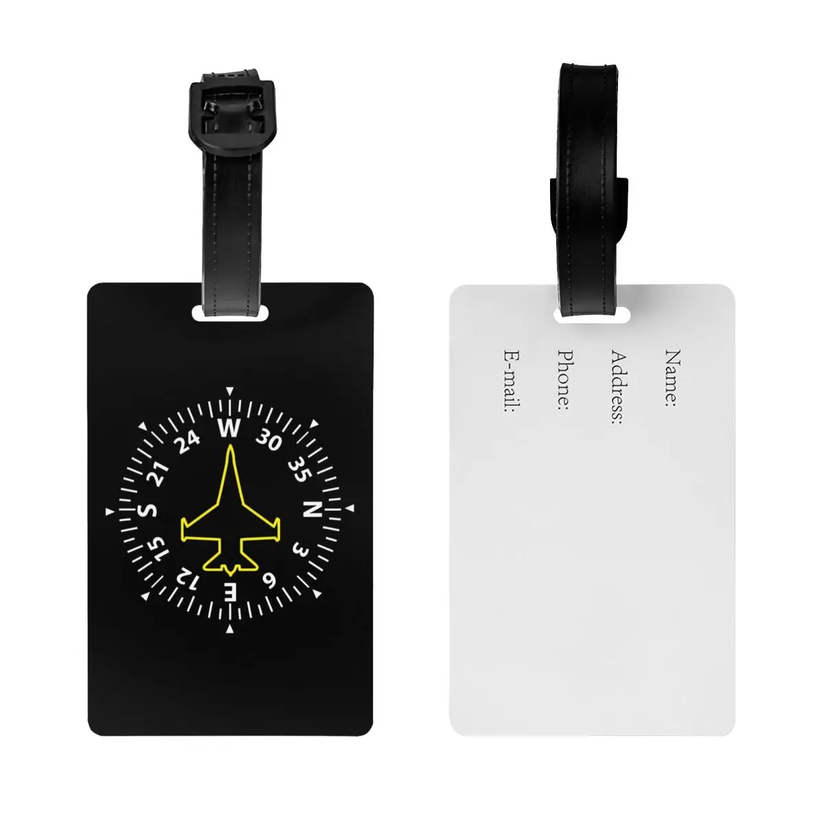 Custom Jet Fighter Pilot Luggage Tag With Name Card Aviation Airplane Aviator Privacy Cover ID Label for Travel Bag Suitcase