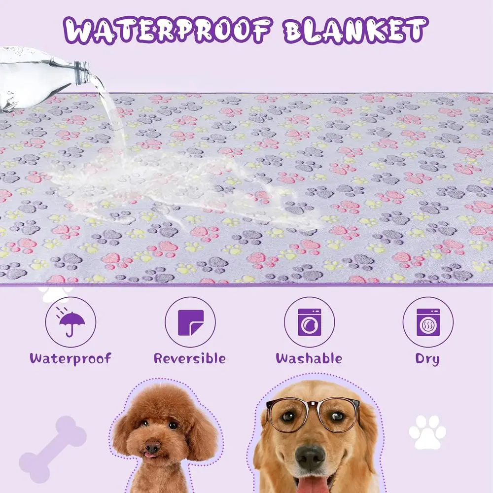 Conjunto de 6 cobertores reversíveis de lã e flanela para cães médios a grandes, 40x30, protetores de sofá e sofá impermeáveis e laváveis