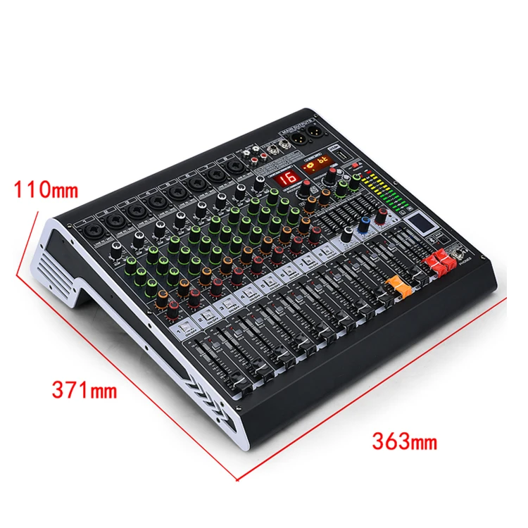 Video Equipments Music DJ Controller Live Sound Card Black Sound System Big Power 8 Channel USB Digital Audio Mixer Console