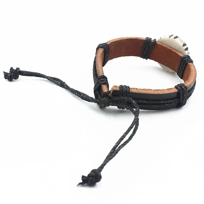 Hawaiian Style Turtle Leather Bracelet with Hemp Wax Rope for Men And Women Unique Gift Idea - view 5