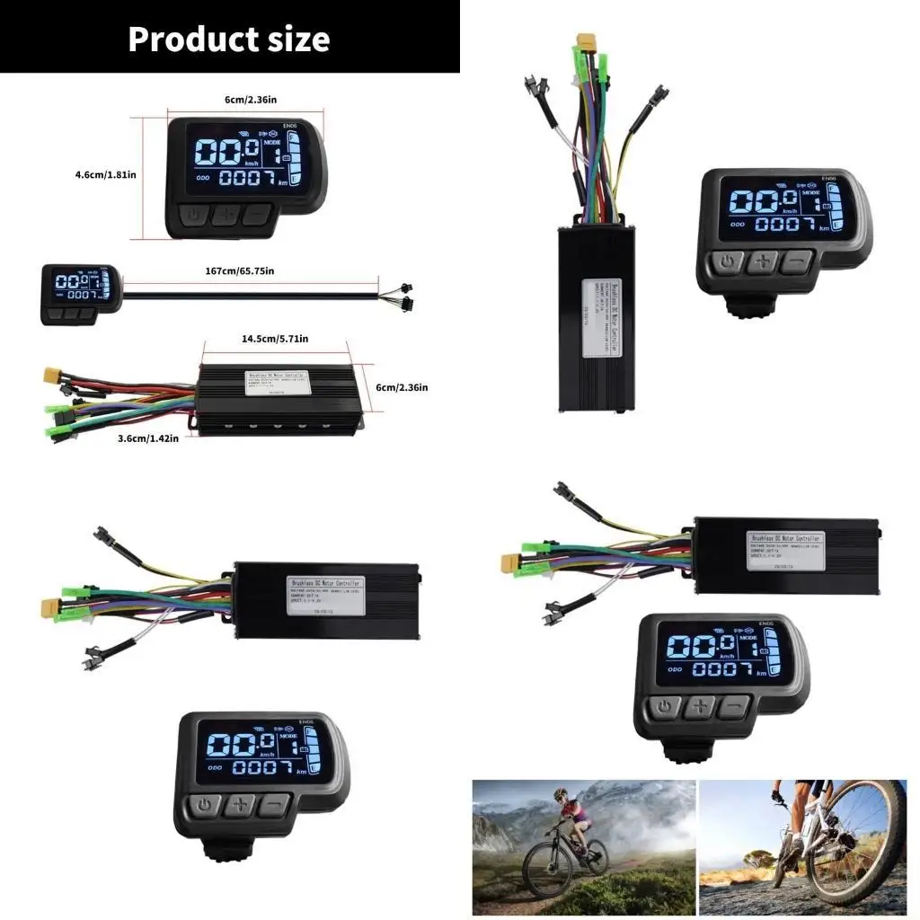 

E56B EN06 ЖК-дисплей и комплект синусоидального контроллера 30A для преобразования электрического велосипеда, совместимость с