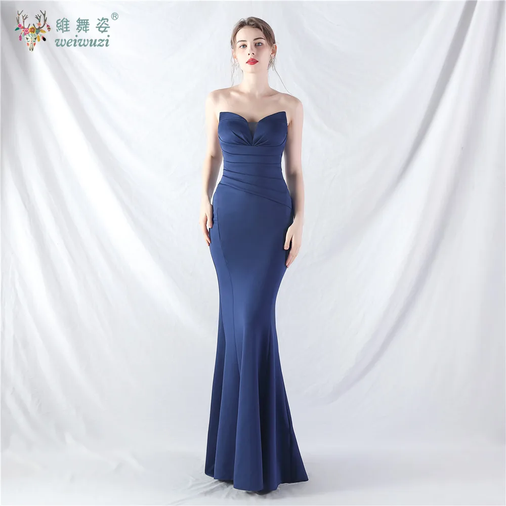 Sexy Backless Bodycon Zwarte Maxi Zomerjurk Vrouwen Elegante Luxe Bruiloft Lange Strapless Avondjurk Party Fishtail Jurk