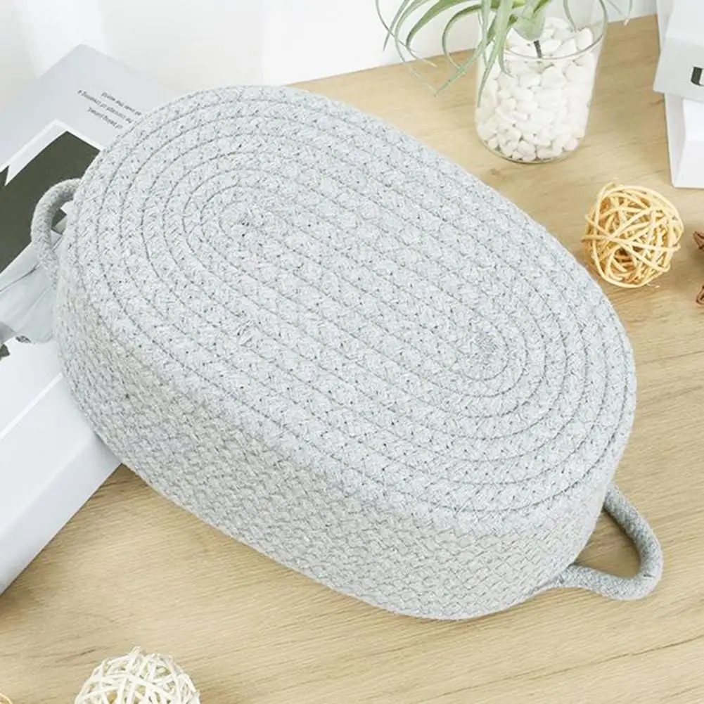 

Housewarming Gift Basket Handcrafted Storage Basket Stylish Durable Woven Cotton Rope Storage Baskets Solution for Organizing