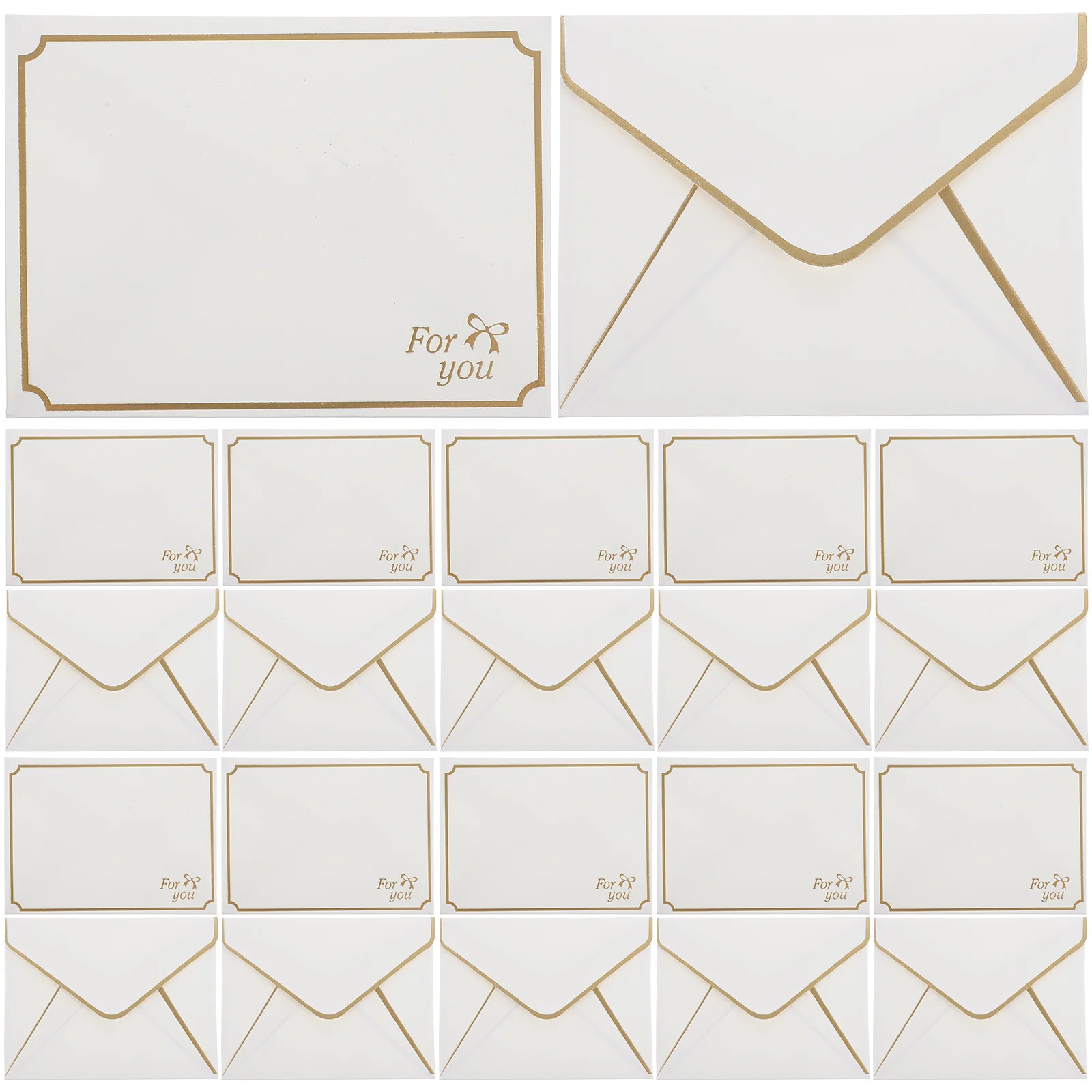 24Pcs Gold Border Envelopes Chic Decorative Multi-Function Invitation Envelopes for Wedding Graduation Cards Festival