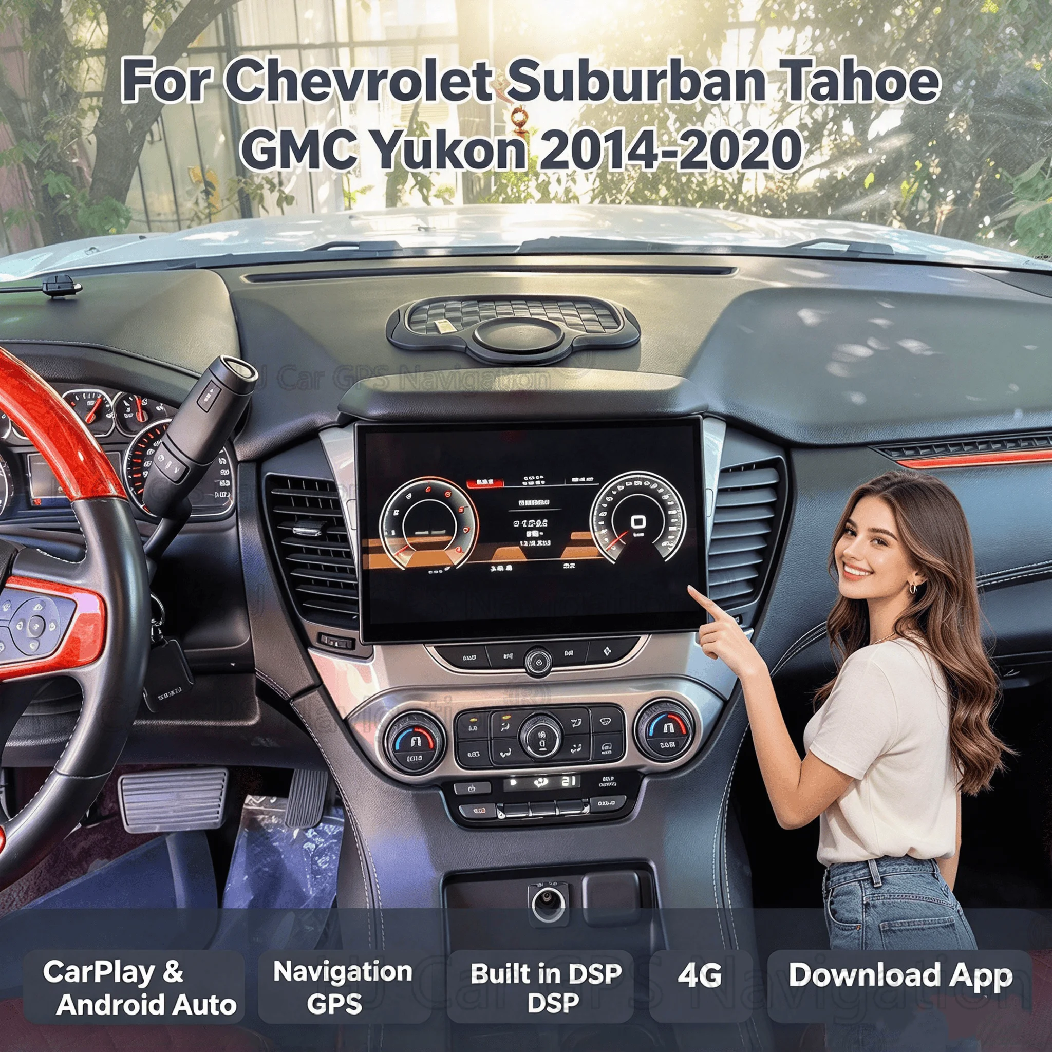 11.6 Inch Screen Car Radio For Chevrolet Suburban Tahoe GMC Yukon 2014-2020 Android GPS Navigation Multimedia Stereo Head Unit