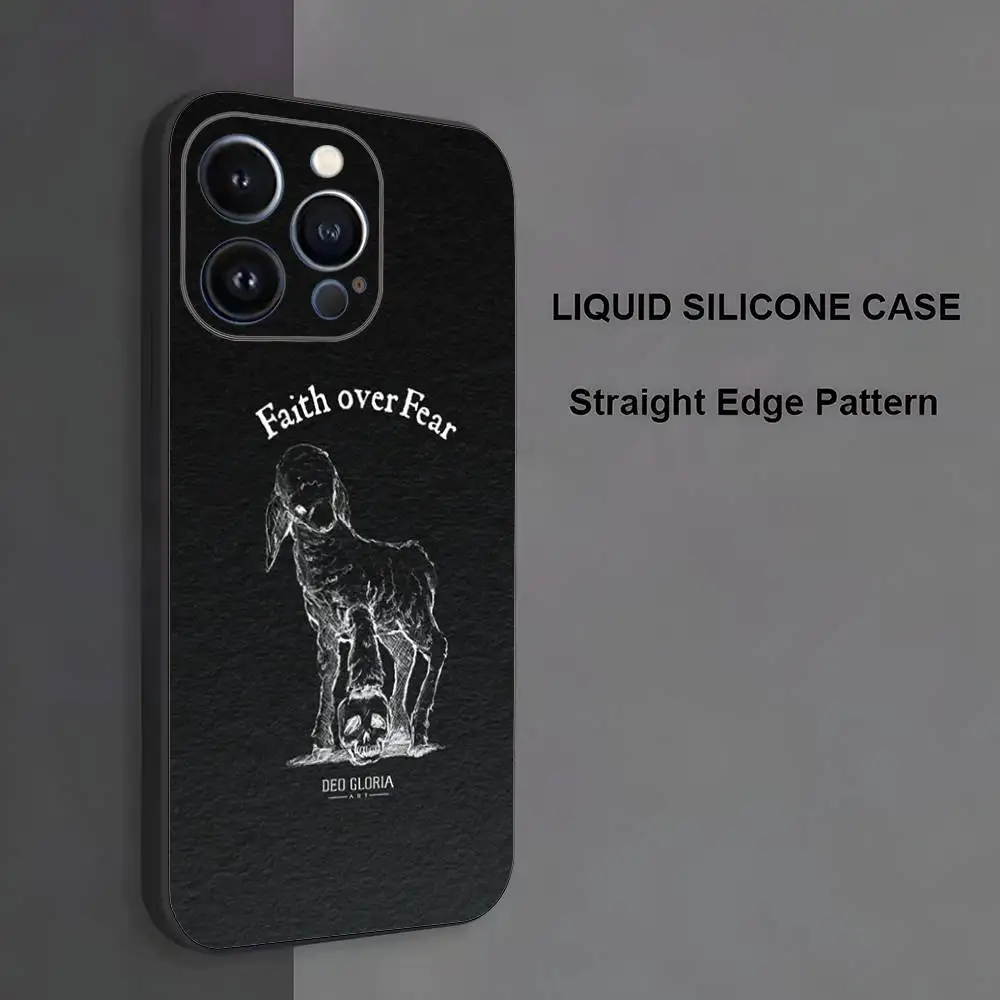 حافظة هاتف كريستيان لامب لهاتف آيفون 17,16,15,14,13,12,11,Pro Max,XS,X,XR,SE,Mini,8,7,غطاء أسود من السيليكون الناعم