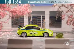 Fuji 1:64 Lancer Evolution X Final Edition FNF Green Diecast Model Car