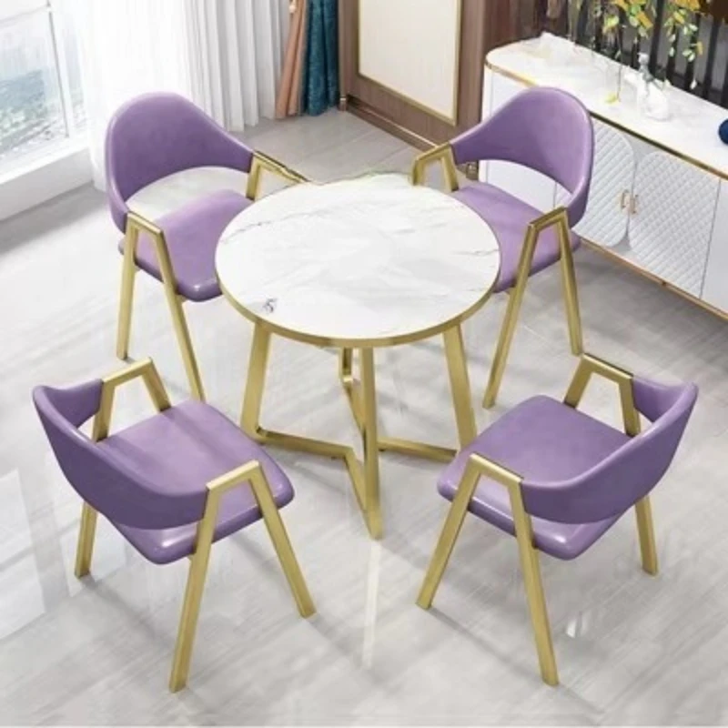 Simple modern leisure reception small round table negotiation table and chairs