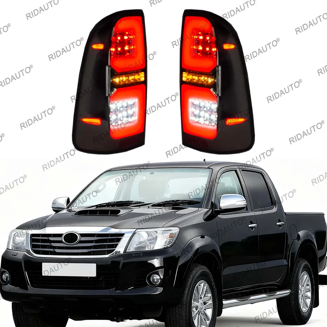 A Pair Pickup Truck Rear Lights For Toyota Hilux 2005-2014 Modification Taillamp Original Replacement Back Stop Brake Taillights