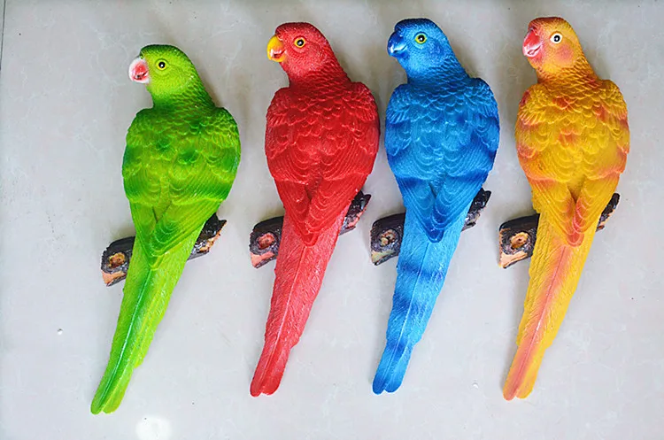 Simulation Resin Parrot Model Hard Craft Garden Decoration 12x8x35cm Approximate Size Gift Idea
