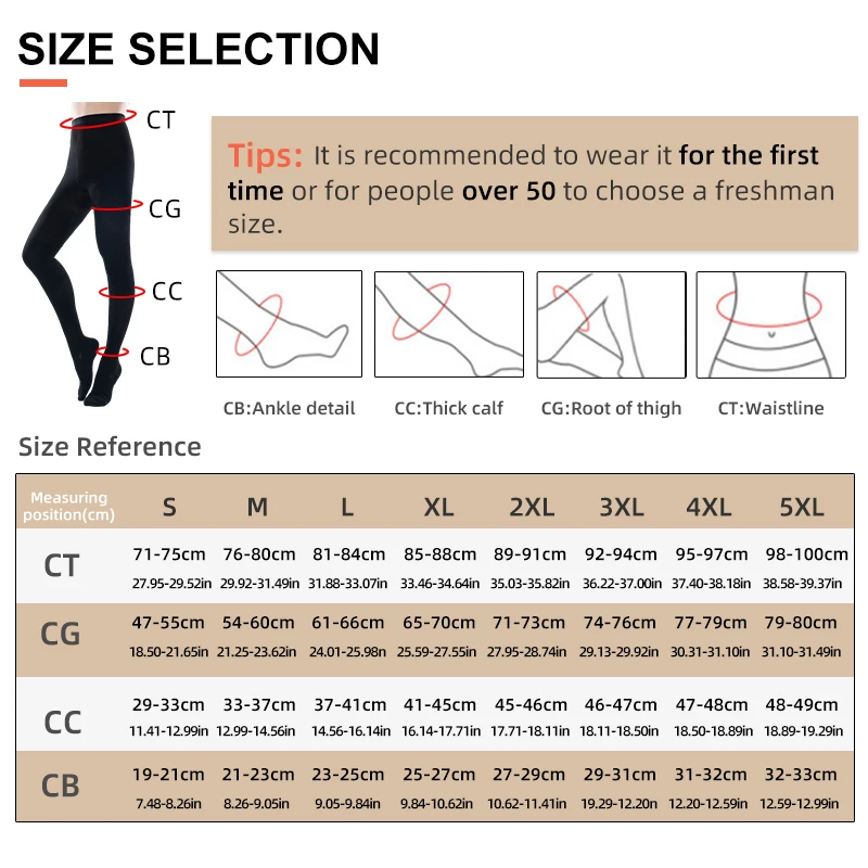 Legbeauty Compression Pantyhose 15-21mmHg Medical Stockings Pressure 1 Nursing Varicose Veins Socks Men Women Stovepipe Stocking