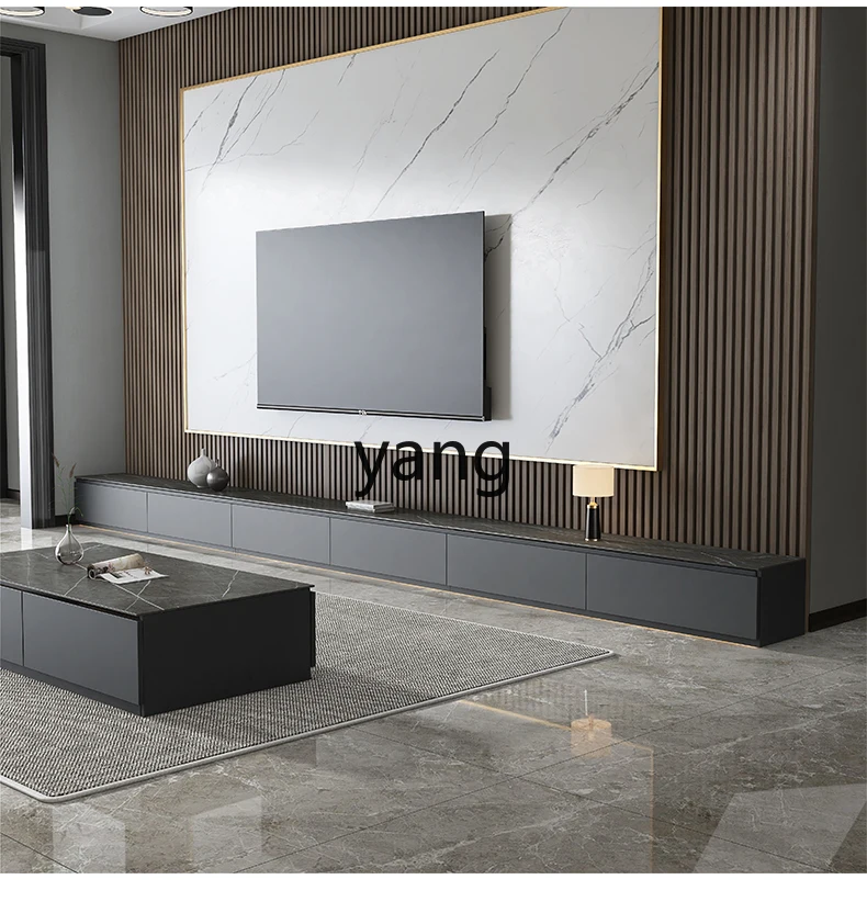 LH rock slab TV cabinet coffee table combination modern simple small apartment living room floor light luxury floor cabinet
