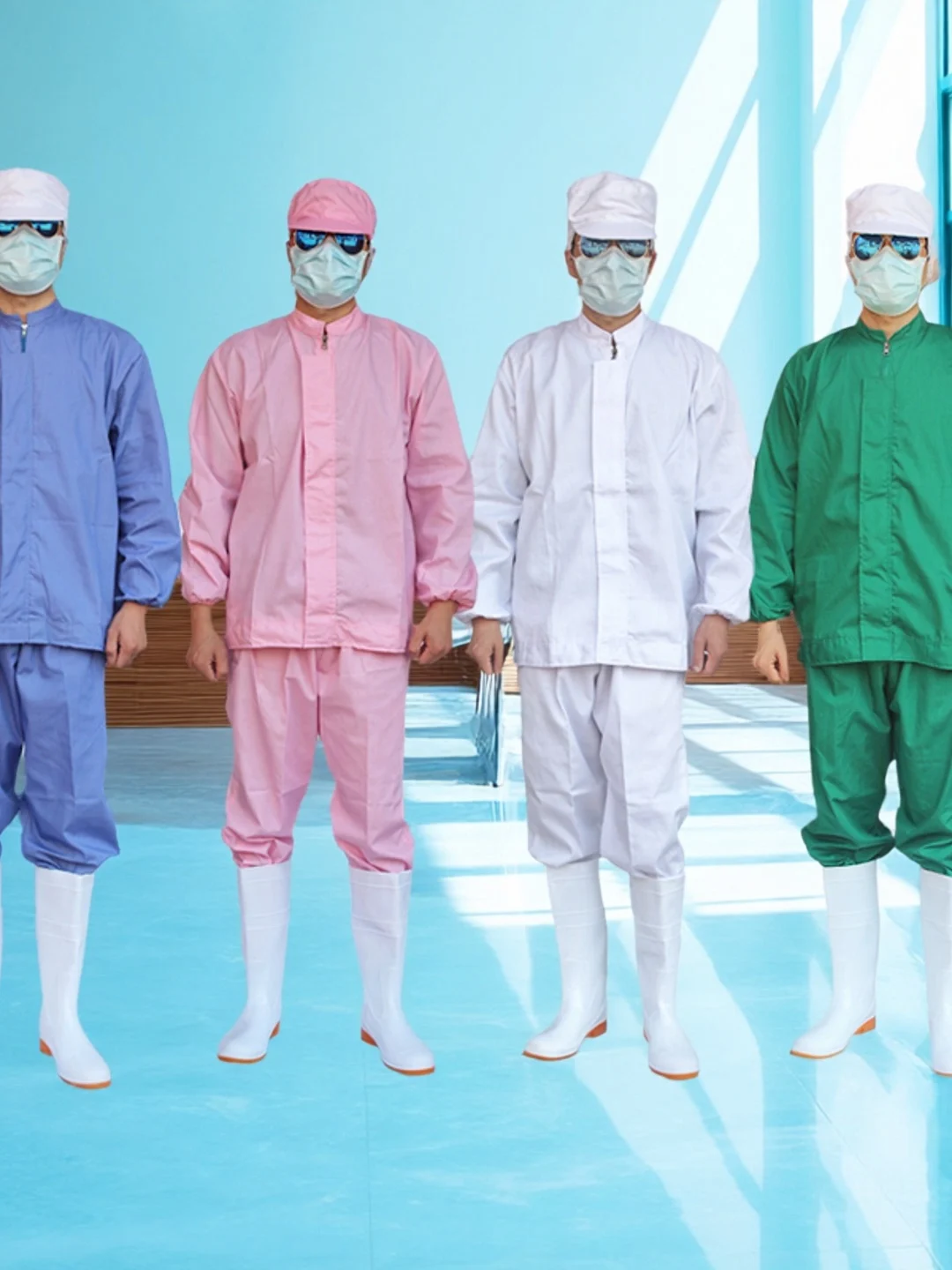 

Синий рабочий костюм Cleanlin для пищевой промышленности, с воротником-стойкой, раздельным дизайном, влагоотводящий, с длинными рукавами, на молнии