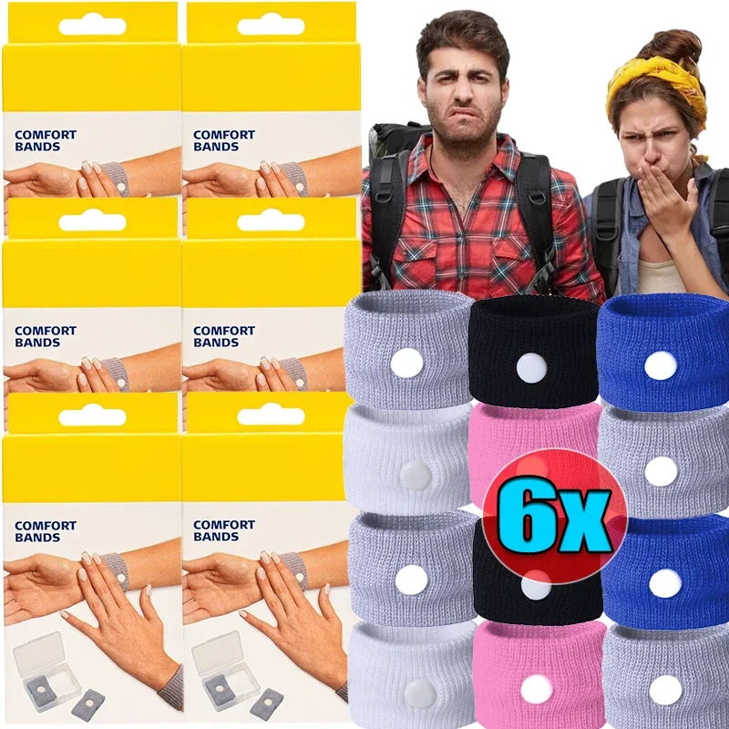 3pairs Sports Safety Wristbands Wrist Support Carsickness Seasick Anti Motion Sickness Wrist Bands Anti Nausea Wristbands