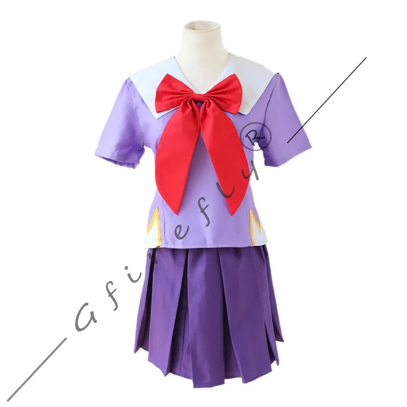 Future Diary Anime Character Gasai Yuno's Purple School Uniform Sailor Suit Cosplay Halloween Costume At The Comic Convention view 2