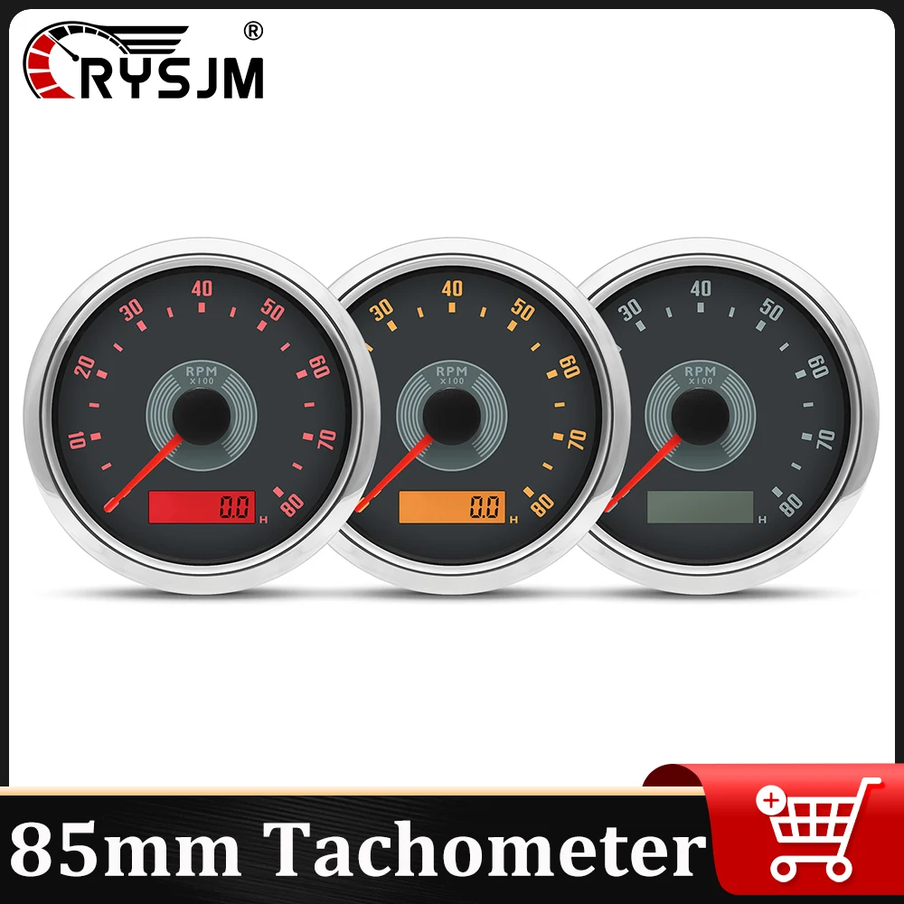

Retro Style Vintage Pointer Tachometer 85mm Tachometer for Auto Car Boat Yacht Waterproof 8000RPM 10000RPM Car Gauge RPM Meter