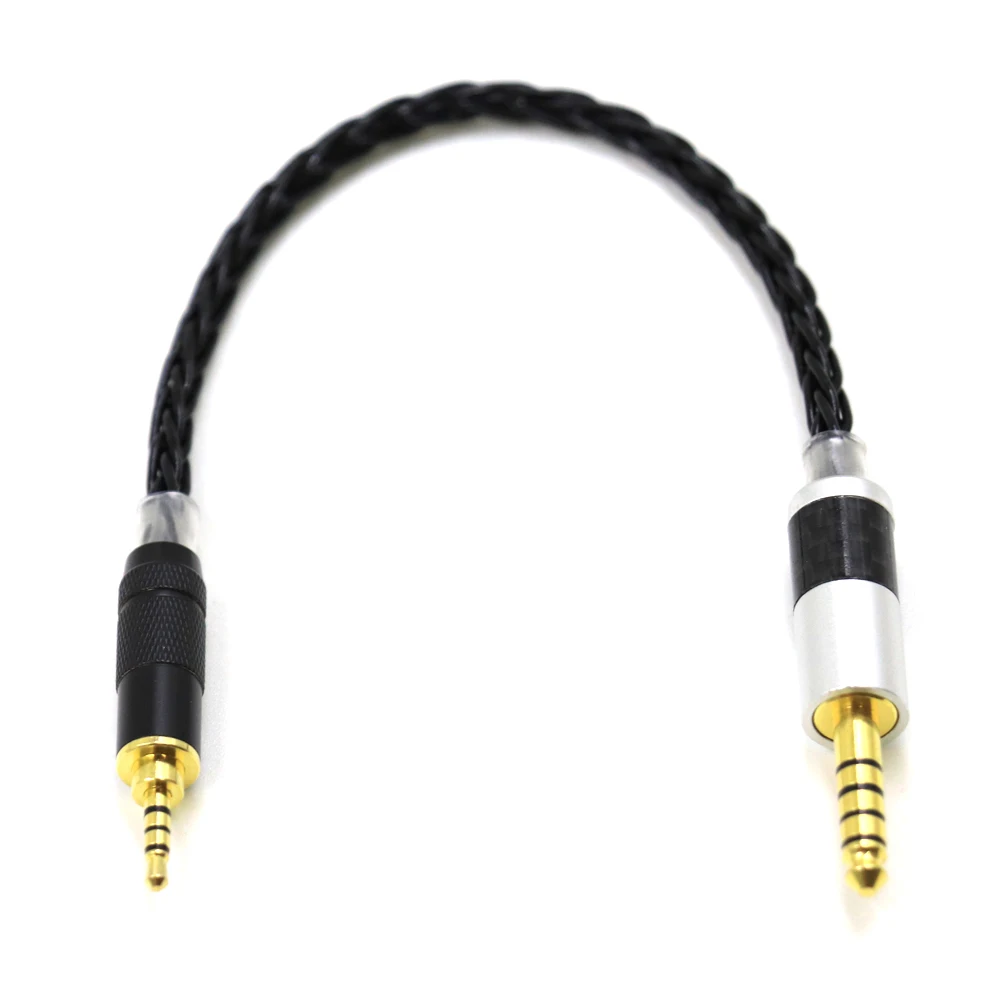 HIFI 8 Core berlapis perak 2.5mm TRRS pria seimbang ke 4.4mm kabel adaptor Audio jantan seimbang 2.5 hingga 4.4 konektor kabel DIY