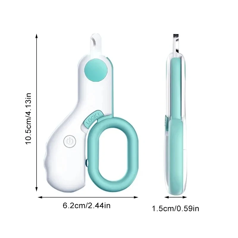 LED 조명 고양이 개 손톱깎이 커터, 안전 잠금 장치가 있는 전문 애완 동물 발톱 트리머, 강아지 새끼 고양이 동물 관리 손질 도구 키트