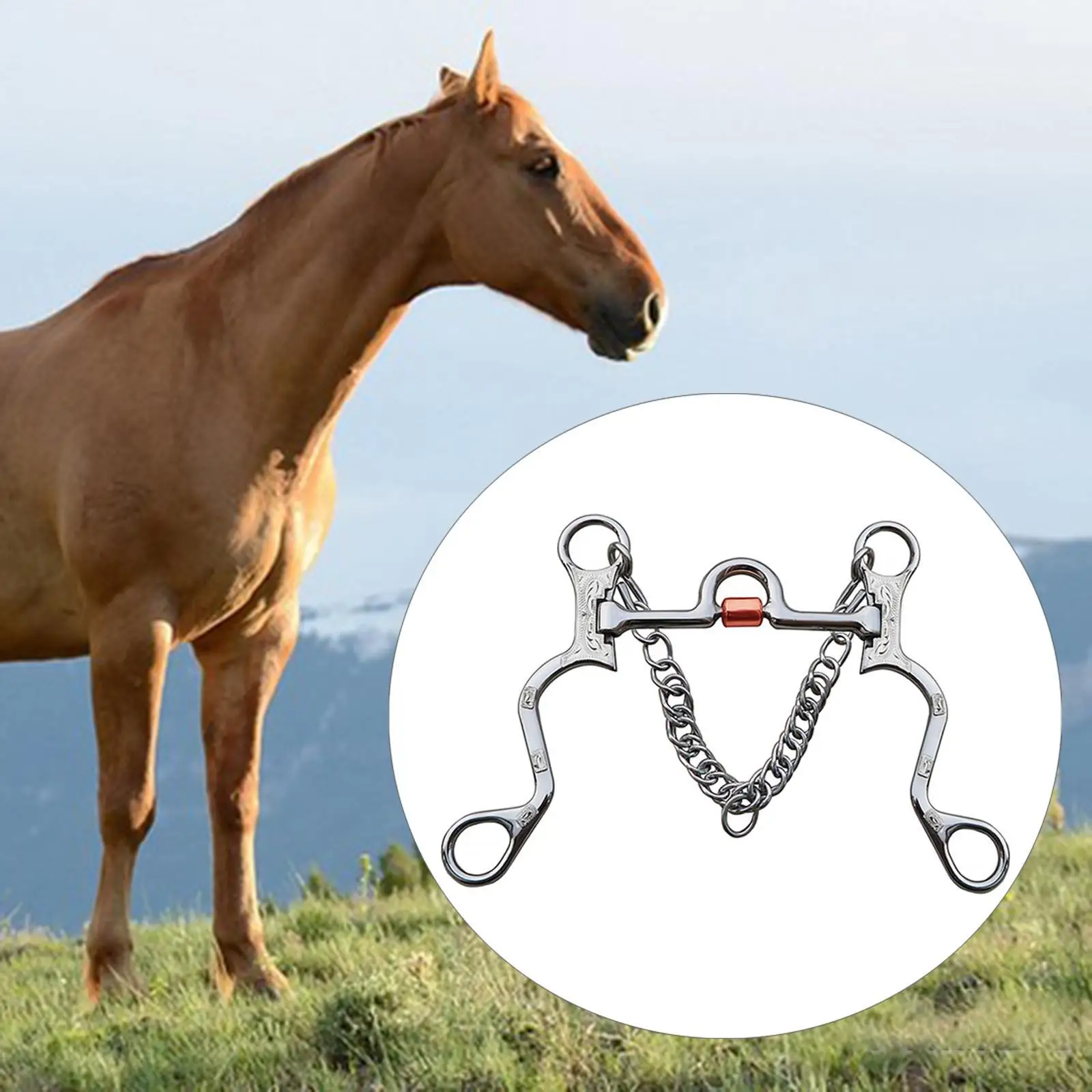 Stainless Steel Horse Bit Copper Mouth for Horse Training Mouth Length Silver Mouth Length 120mm