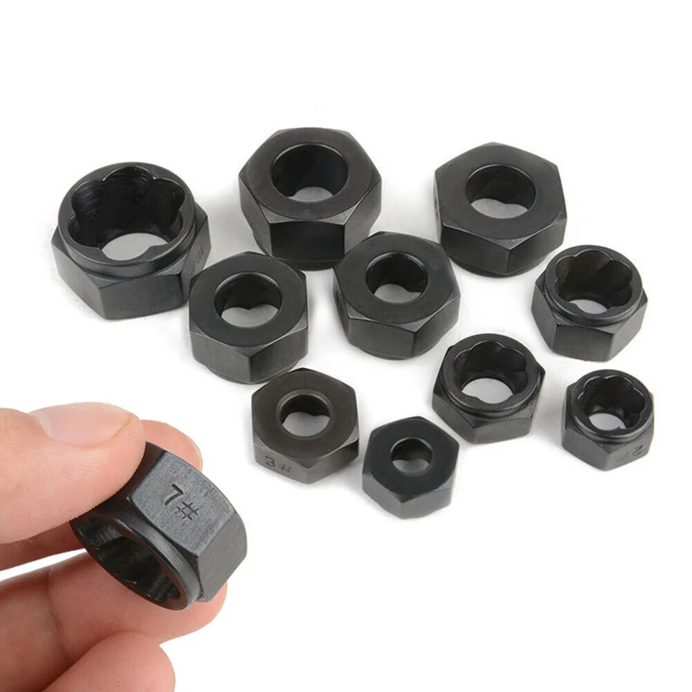 10PCS Bolt Nut Remover Extractor Set Damaged Stripped Socket Wrench Tool Hot New