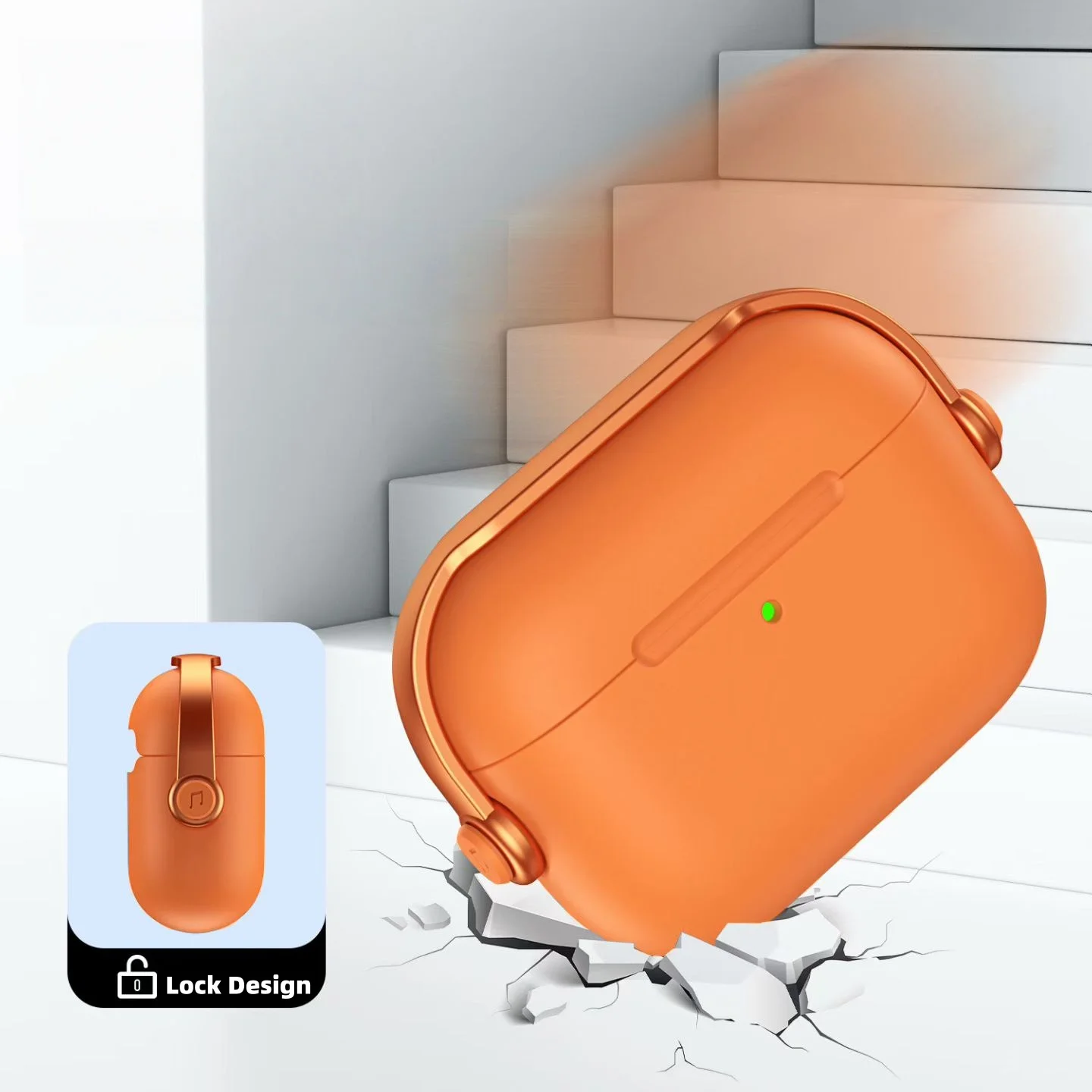 [안전 잠금 링 포함] 에어팟 프로 3 케이스 커버 폰 스탠드 디자인 소프트 TPU 보호 케이스 클리너 키트 포함