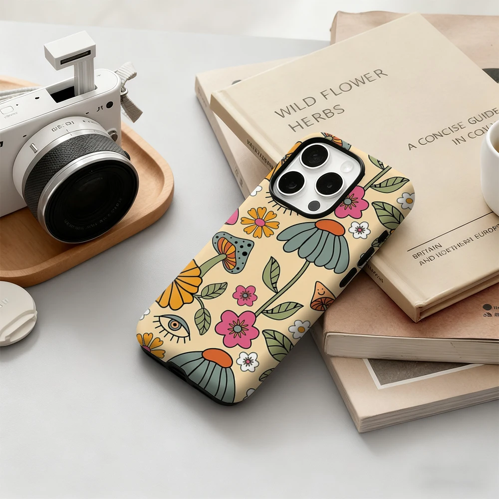 Custodia per telefono Hot Boho Blooms per iPhone 17 16 15 14 13 12 11 Pro Max Air Plus Cover posteriore a doppio strato di lusso