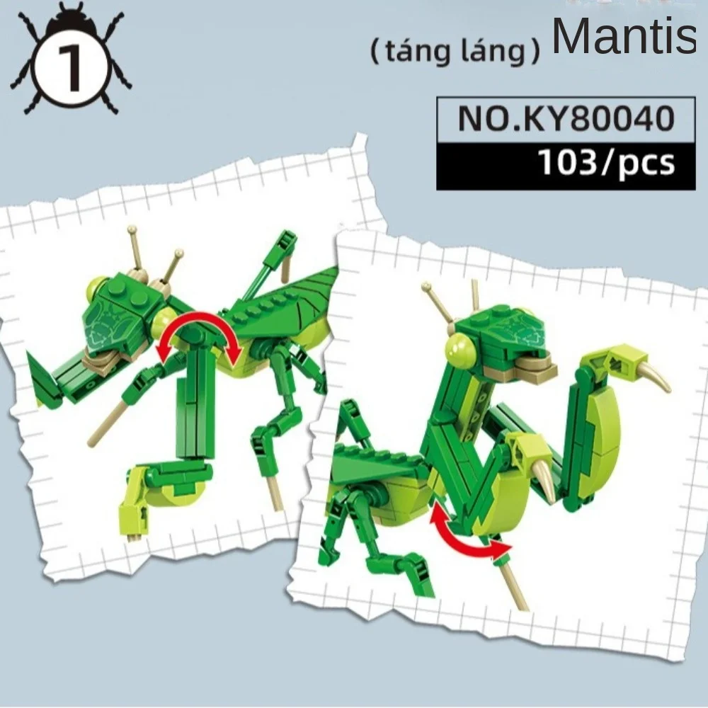 Новая серия насекомых, строительные блоки, пластиковые стрекозы, строительные кирпичи, игрушки, муравьи, богомола, пчелы, улитки, украшения для рабочего стола, подарки для детей