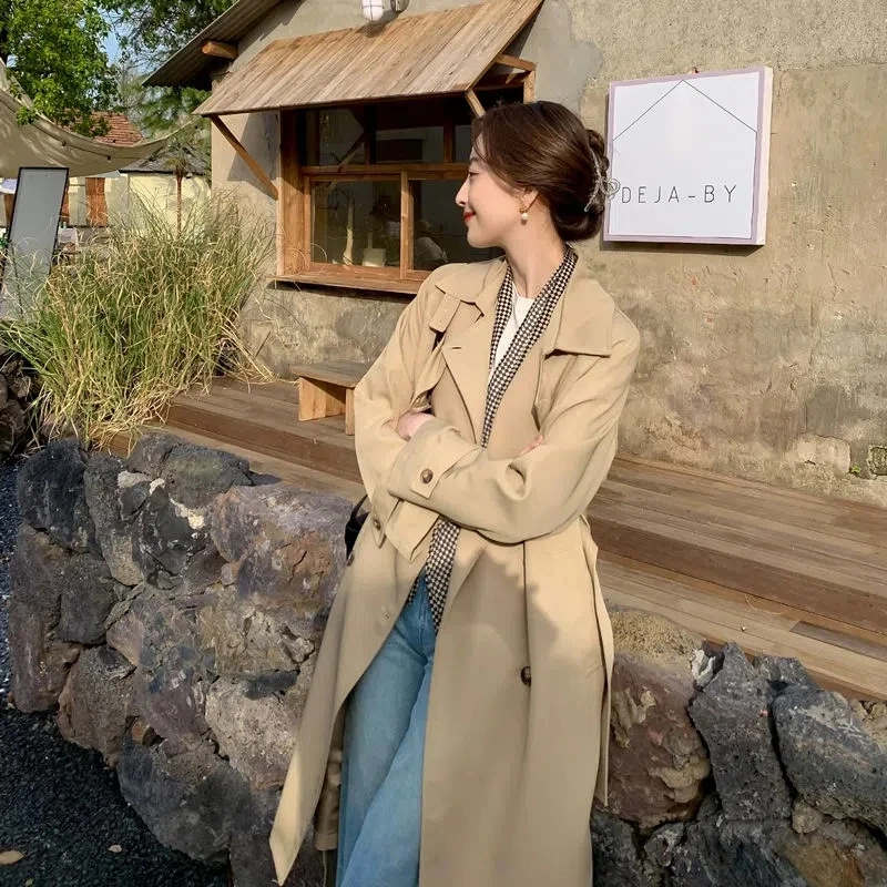 

2023 Spring And Autumn New Loose Fashion Casual Women's Windbreaker Outerwear Comfortable Versatile Female Trench Coat Jacket