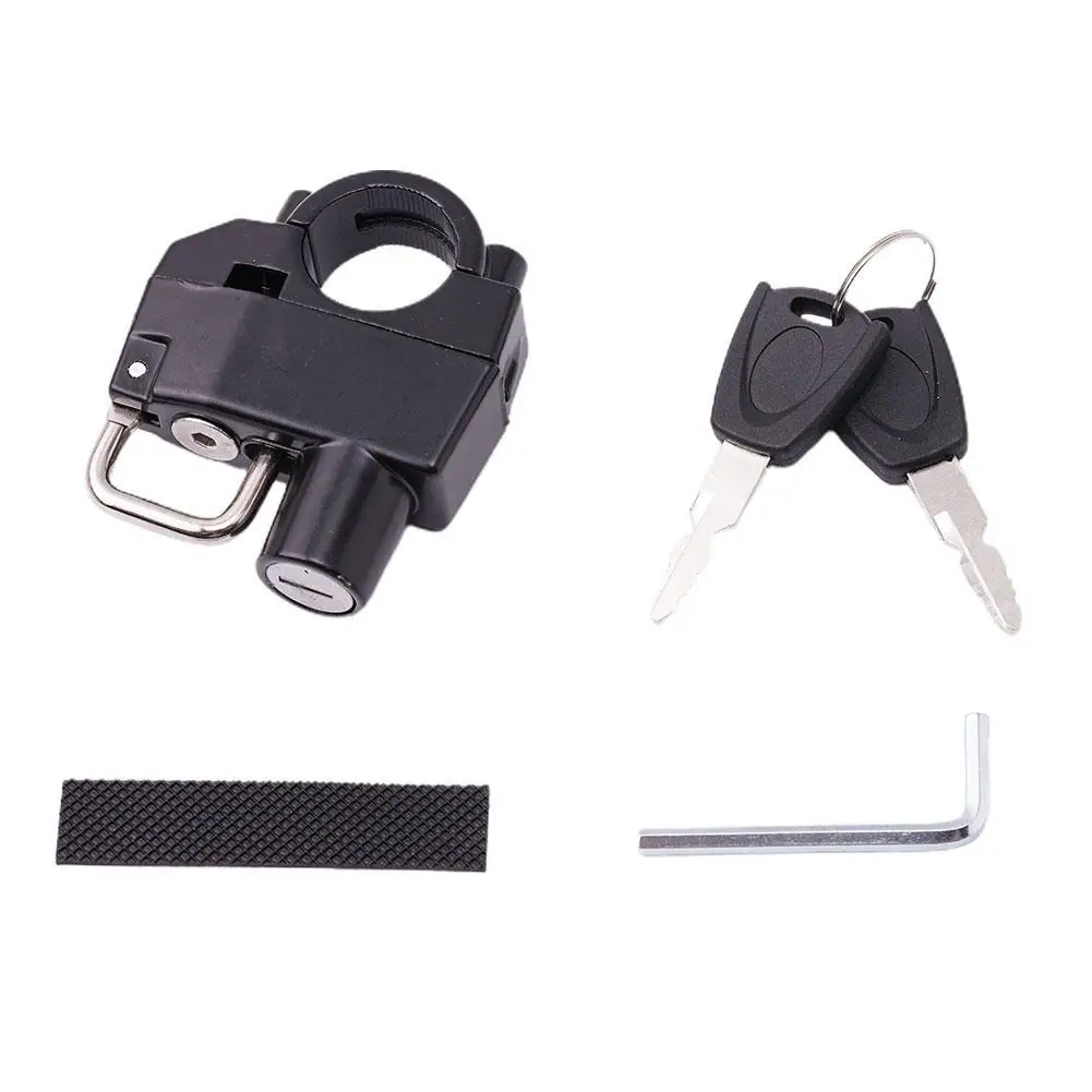 

Motorcycle Helmet Lock Anti-Theft Bicycle Helmet Security Locks For 20-28mm Handlebar with 2 Keys and Installation Tool