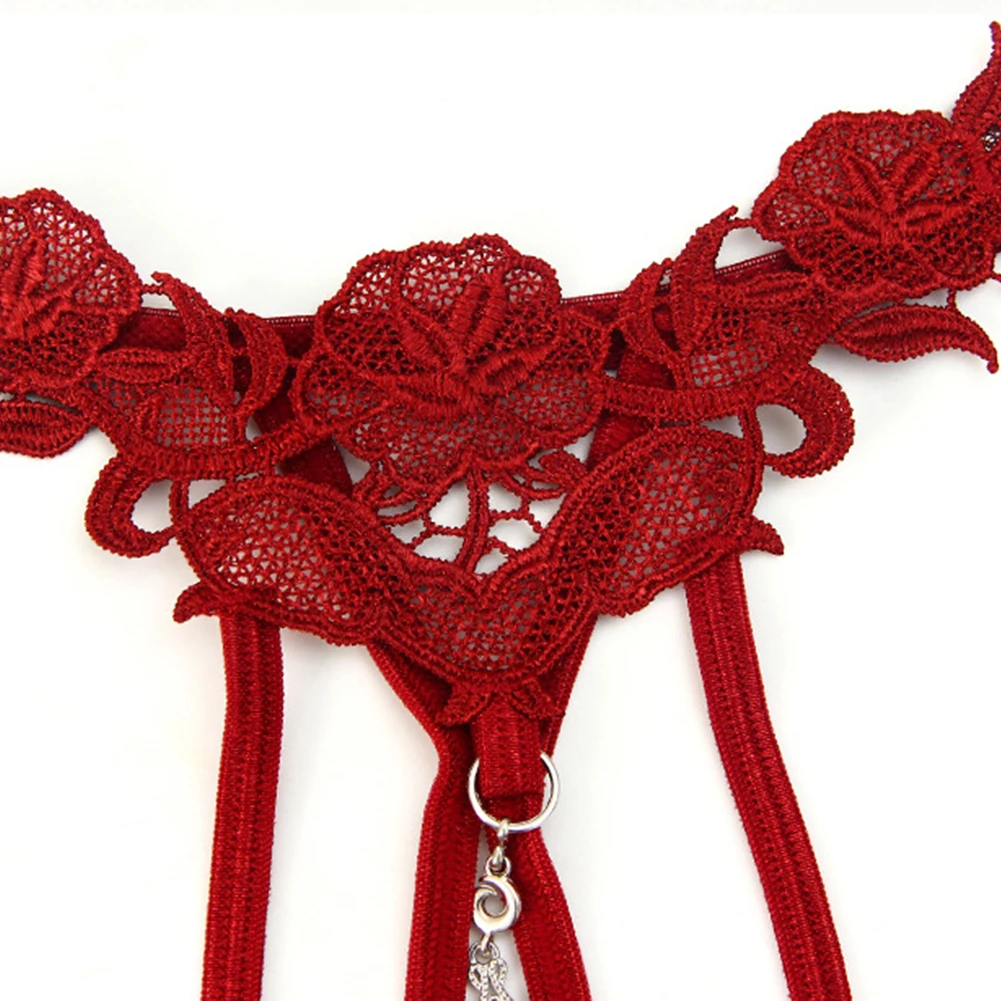 

Womens Sparkling Rhinestones Sexy Underwear Low Rise Hollow Lace Gay Sissy Pouch Lingerie Soft Breathable Embroidery Sexy Thong