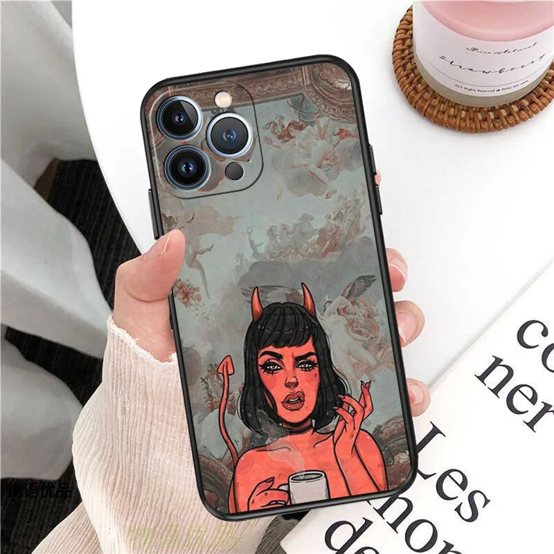 Ultra Thin Matte Soft Renaissance Angels Novelty Phone Case For iPhone 16Pro 15 14 13 12 Mini 11 16 Pro Max 7 8 Plus XR SE Cover