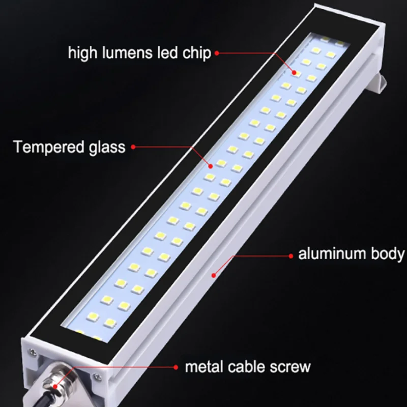 24V/220V LED stroj nářadí práce lehký vodotěsný odolný proti oleji nevýbušných lampa CNC soustruh osvětlení lampa aluminium slitina LED lamp